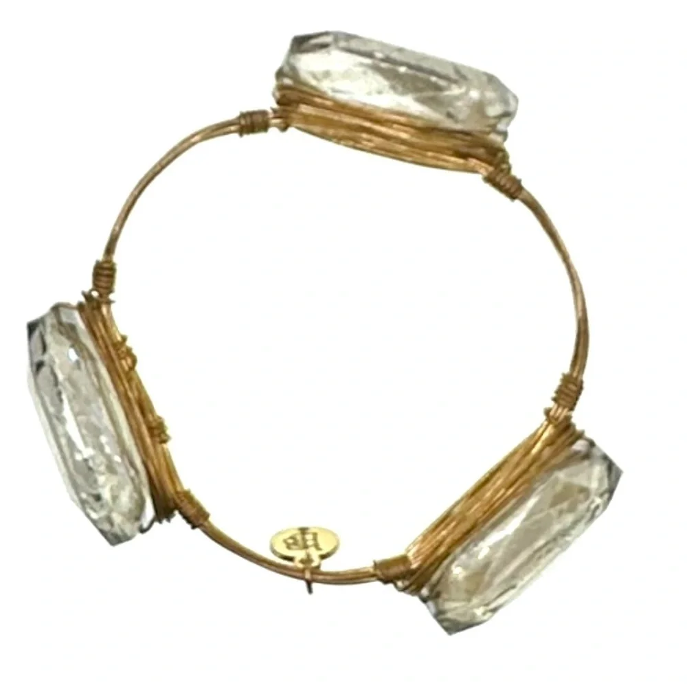 Bourbon & Boweties Large Clear Crystal Stone Bracelet - Picture 2 of 4